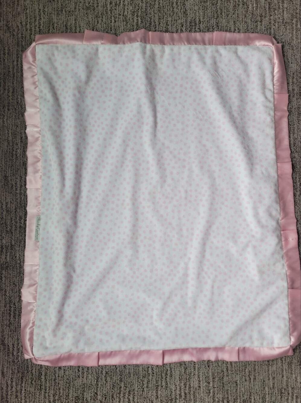 Pink Polka Dot Minky Baby Blanket